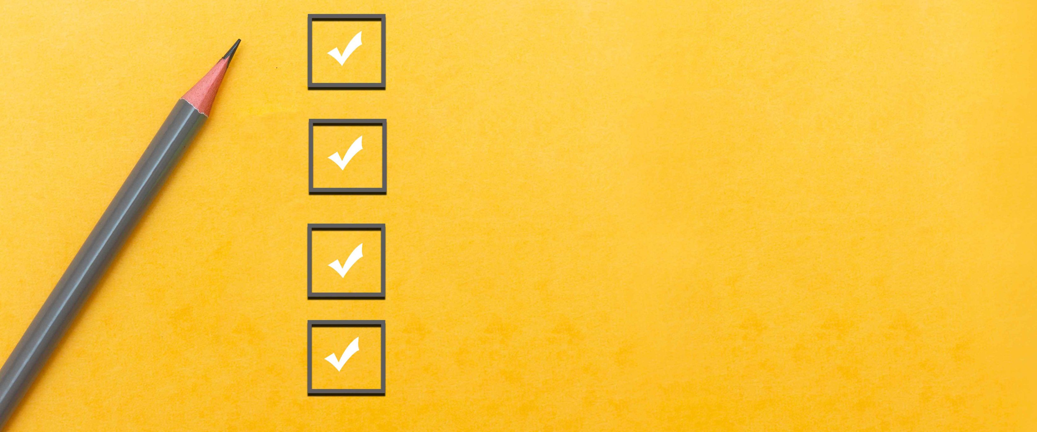 Checklist on yellow background