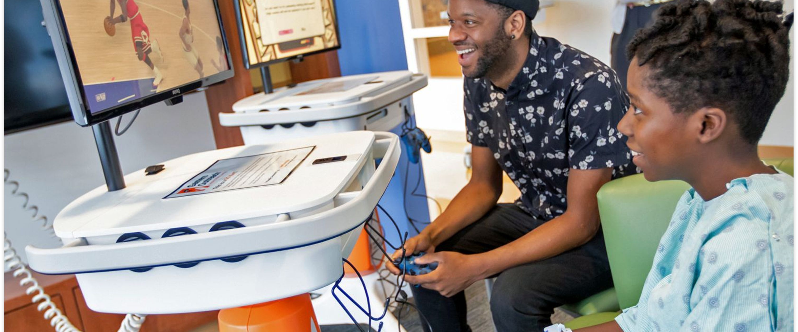 GO Karts child playing a game at the hospital
