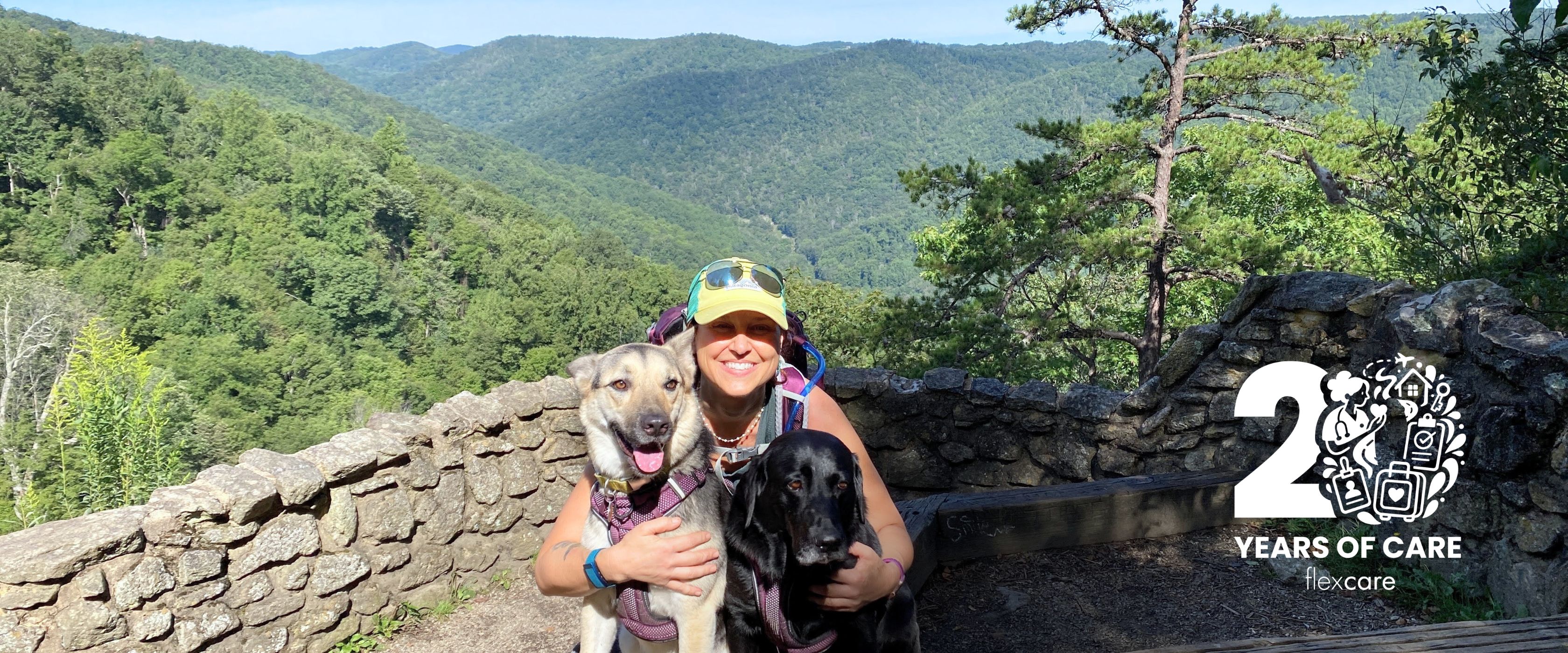 Travel nurse with her dogs while on assignment