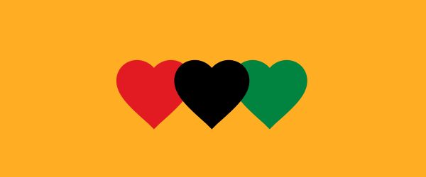 Juneteenth colored hearts