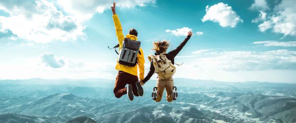 People jumping for joy