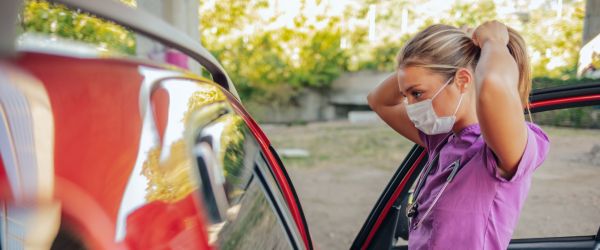 Nurse getting ready on her first day