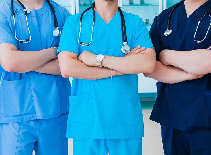 Nurses standing in a line