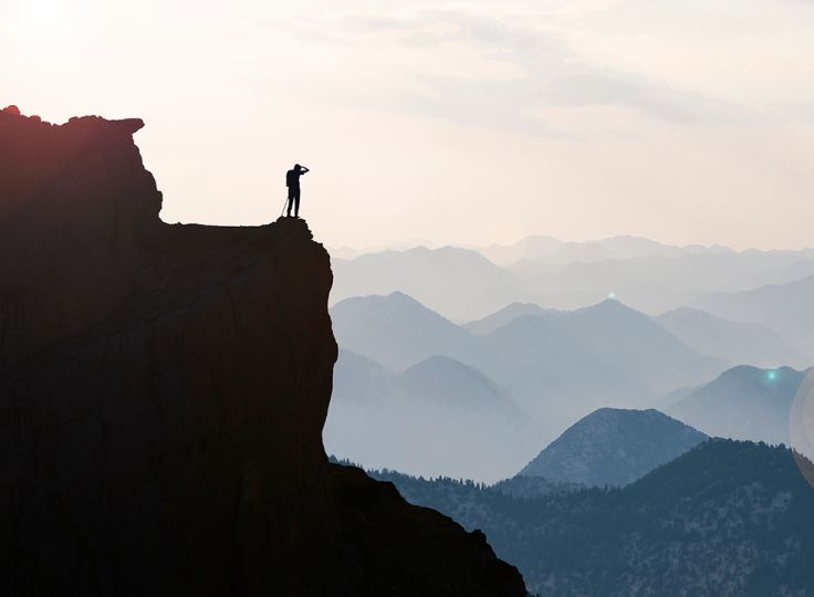 Man standing on a mountain