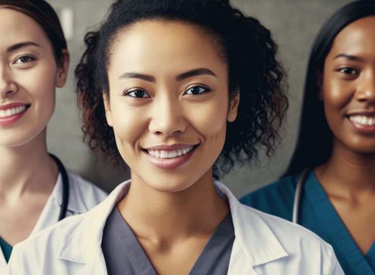 Women healthcare workers smiling