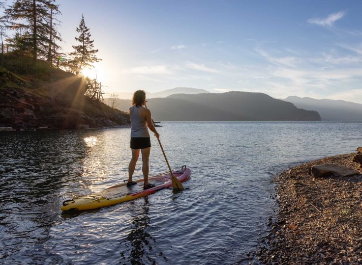 Woman paddle boarding 