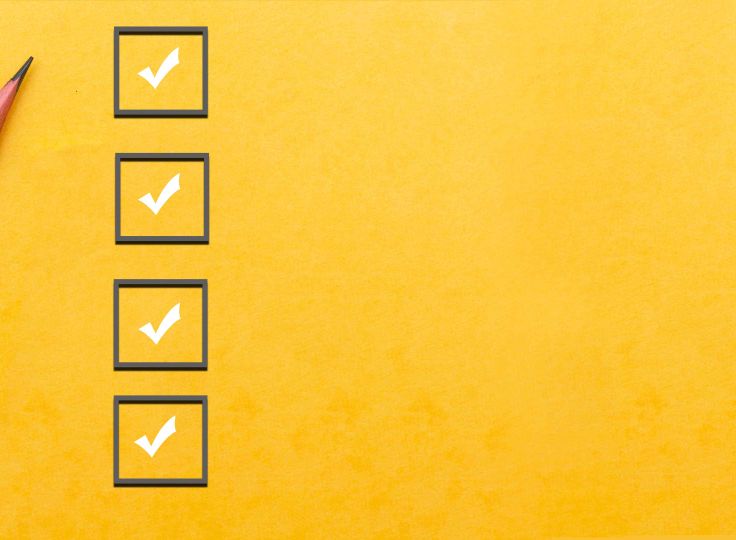 Checklist on yellow background