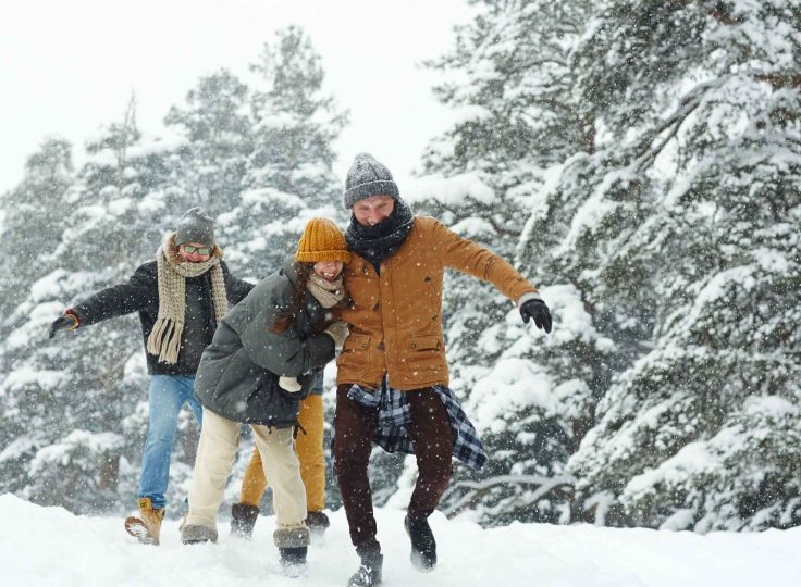 People playing in the snow