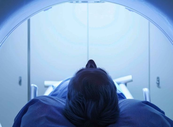 Person getting a PET scan