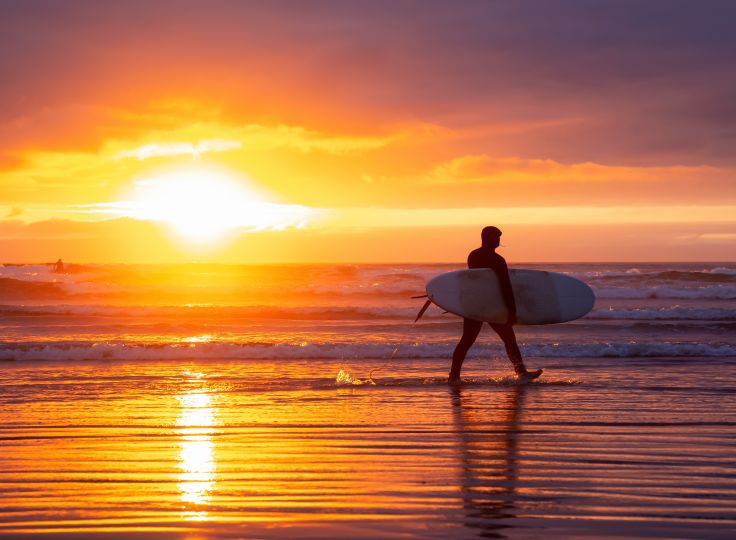Surfer on the Oregon coast