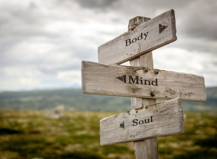 Sign post directing to self care
