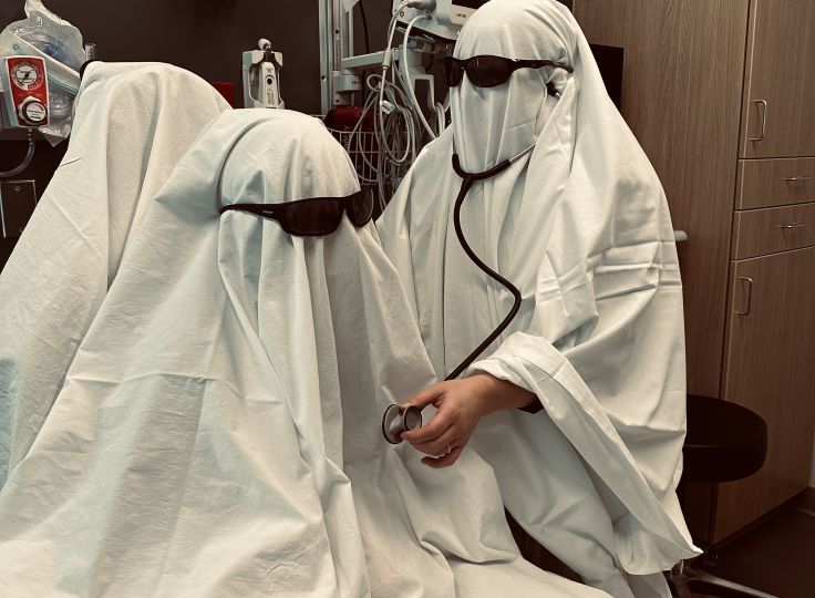 Halloween costumes in the hospital