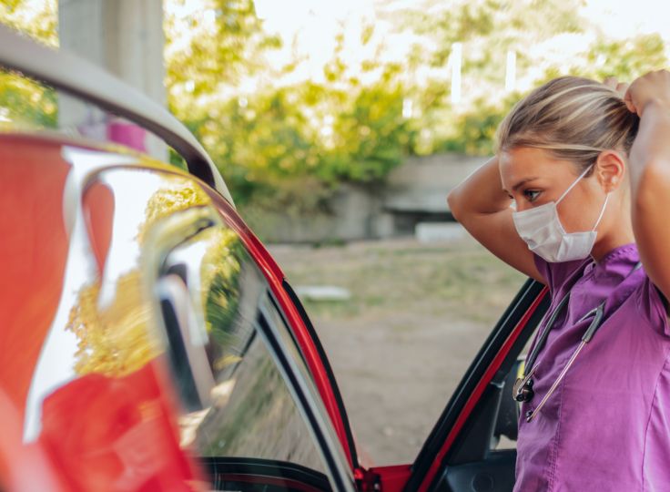 Nurse getting ready on her first day
