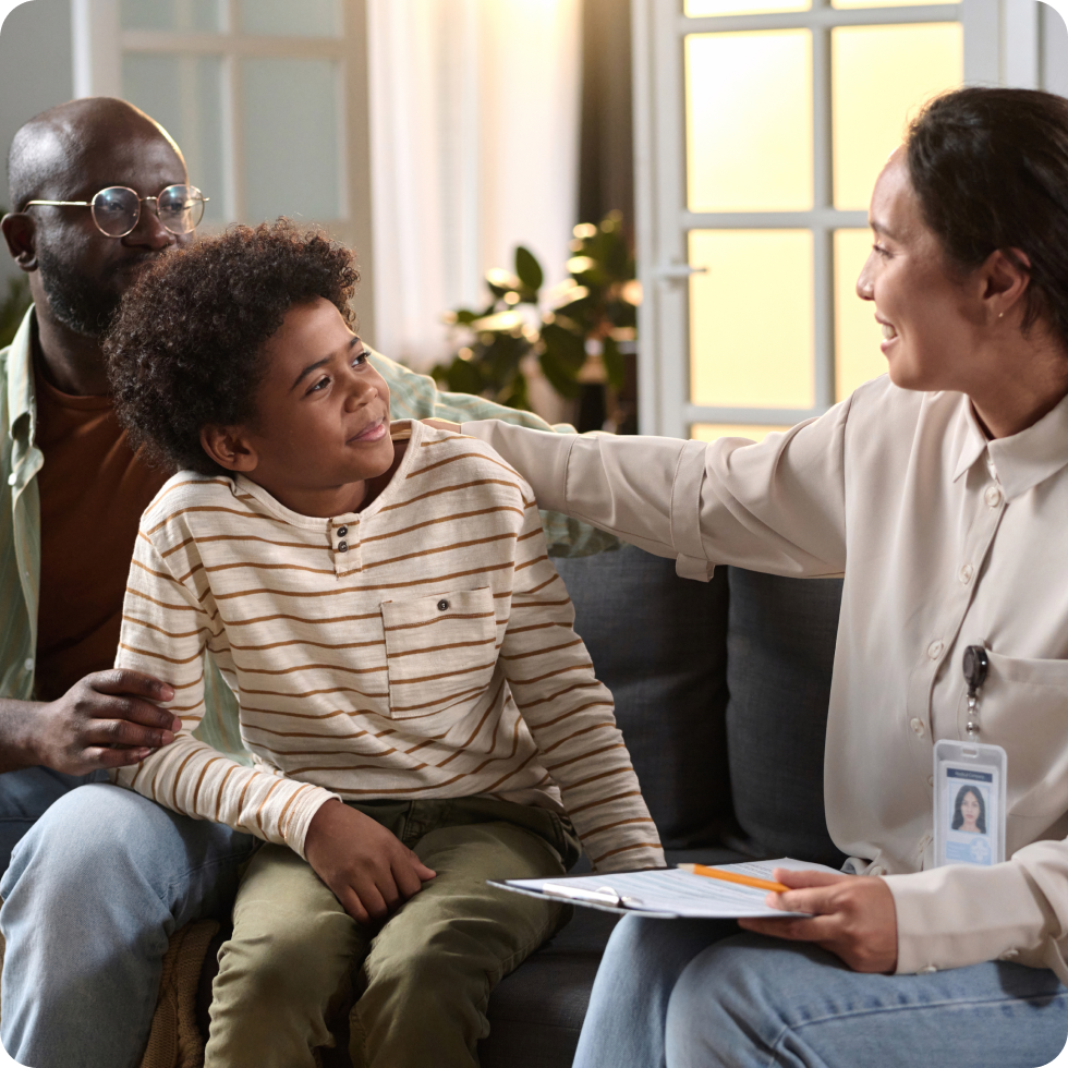 A family discusses their plans for a new assignment