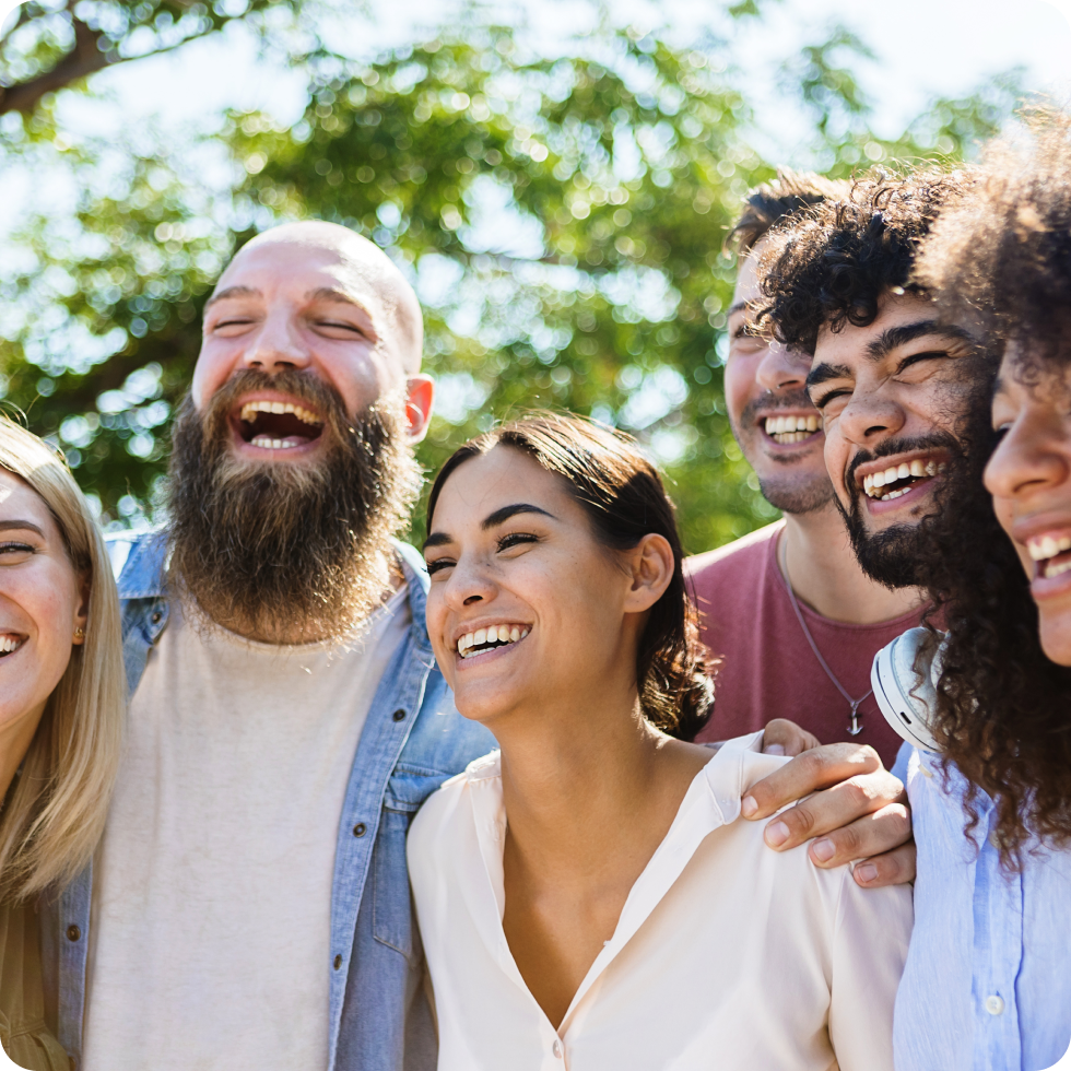 A group of smiling friends
