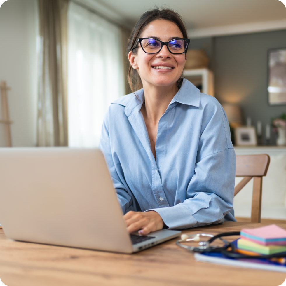 A travel therapist searches for assignments on the FlexCare website