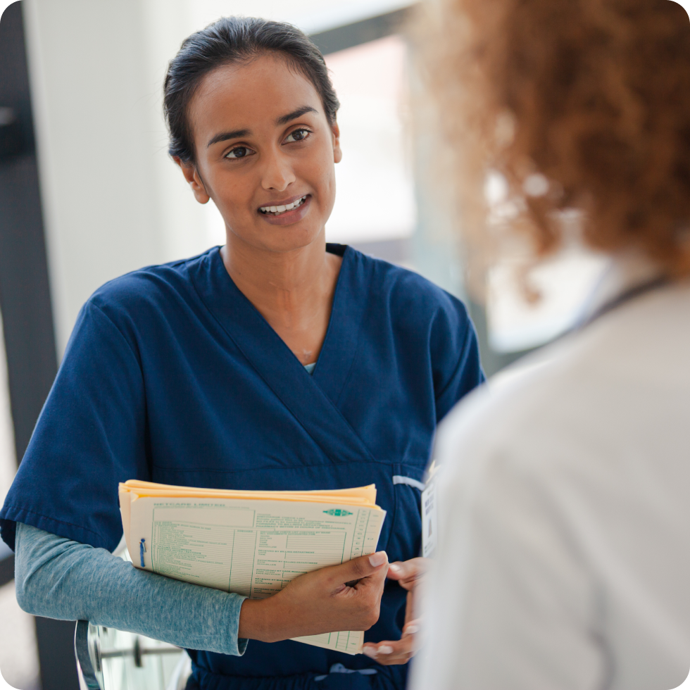 A clinician prepares for orientation