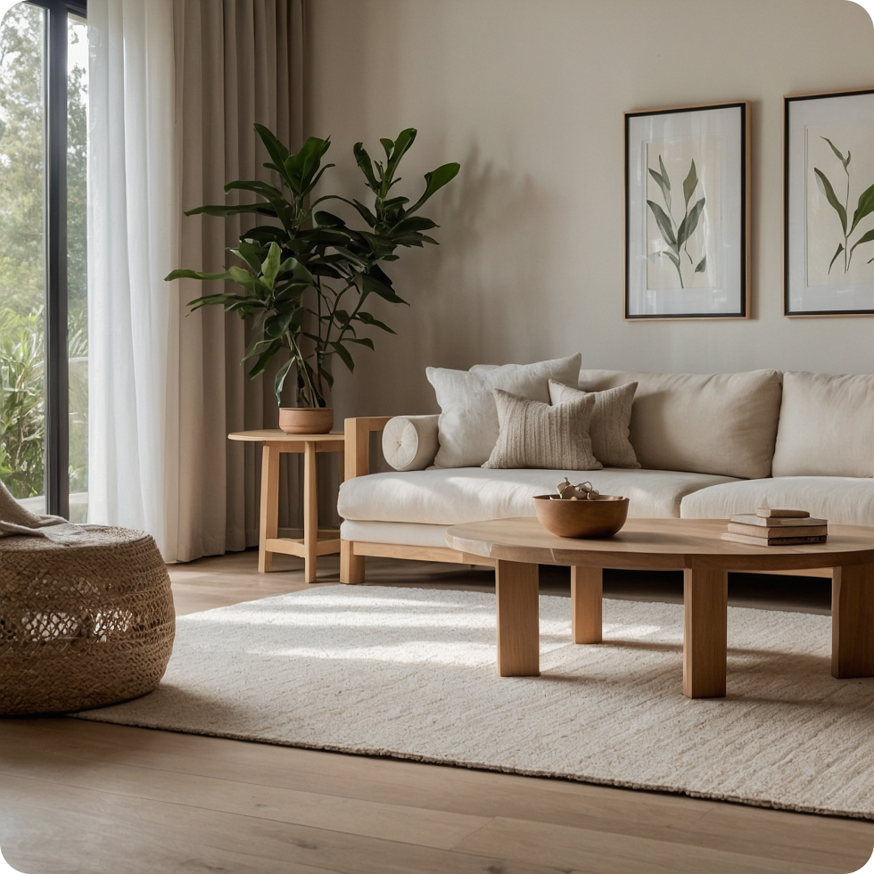 A well decorated and modern living room