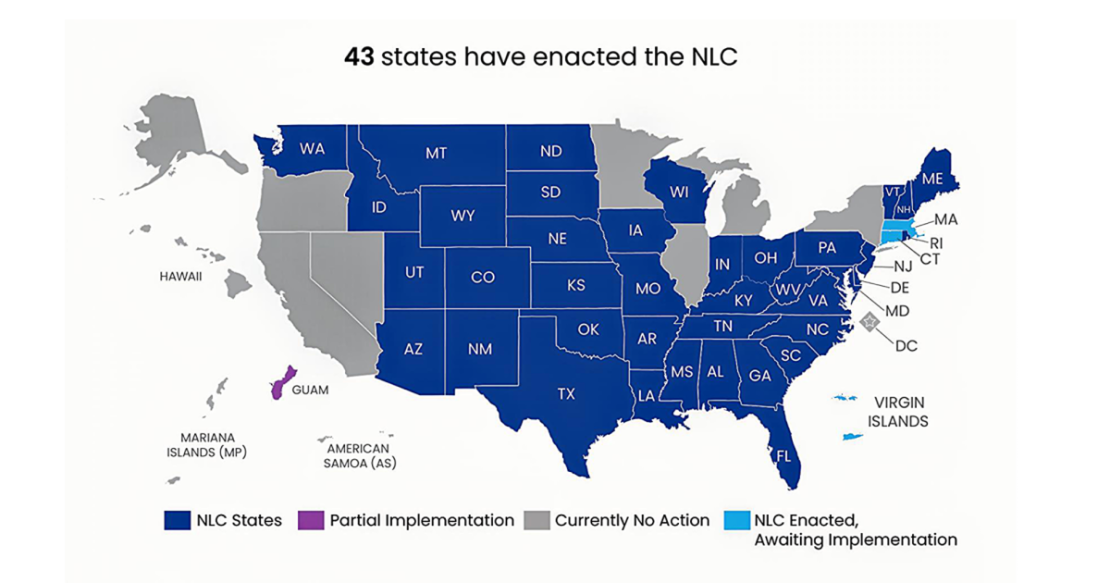 2025 compact nursing state map