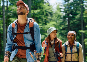 A clinician and two friends go hiking