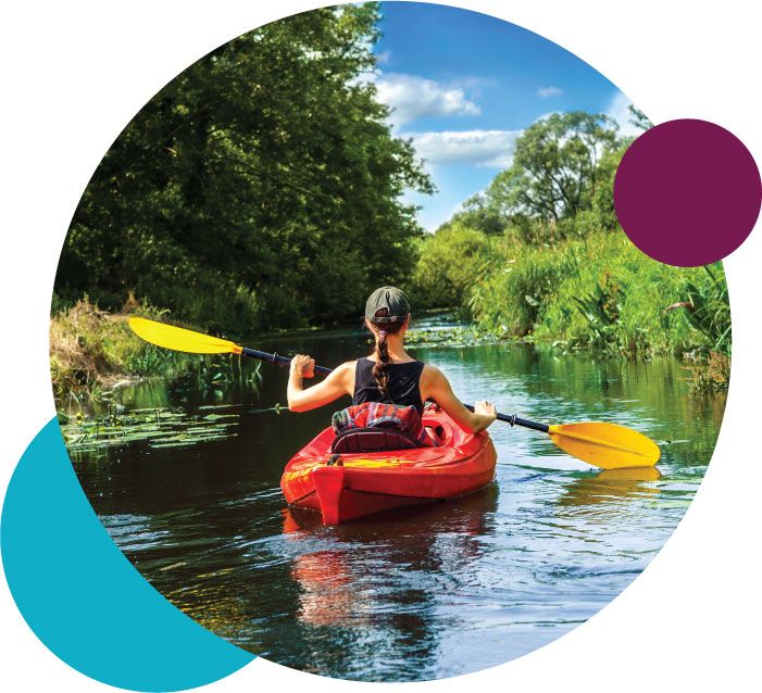 Woman kayaking